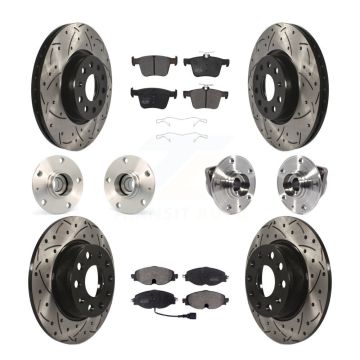 Front Rear Hub Bearing Coated Brake Rotor And Pad Kit (10Pc) For Audi A3 Sportback e-tron KBB-113505