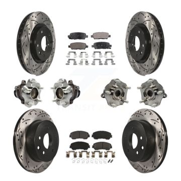 Front Rear Hub Bearing Coated Brake Rotor & Pad Kit (10Pc) For Nissan Rogue Sport Qashqai KBB-113525