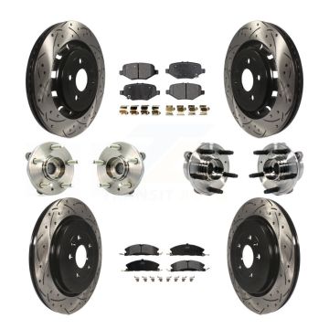 Front Rear Hub Bearing Coat Brake Rotor Pad Kit (10Pc) For Ford Taurus Police Interceptor KBB-113537