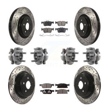Front Rear Hub Bearing Coat Brake Rotor Pad Kit (10Pc) For Ford Edge Lincoln Nautilus MKX KBB-113543