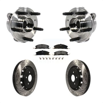 Front Hub Bearing Drill Slot Brake Rotor Pad Kit For Ford Taurus Police Interceptor Sedan KBB-113547