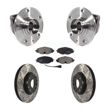 Front Hub Bearing Drill Slot Brake Rotor Pad Kit For Volkswagen Taos GTI Golf Alltrack A3 KBB-113552