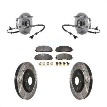 Front Hub Bearing Coat Drill Slot Brake Rotor Pad Kit For Chrysler Pacifica Grand Caravan KBB-113566
