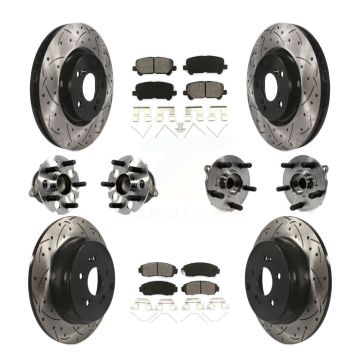 Front Rear Hub Bearing Coated Disc Brake Rotor Pad Kit (10Pc) For 2011-2014 Honda Odyssey KBB-113579