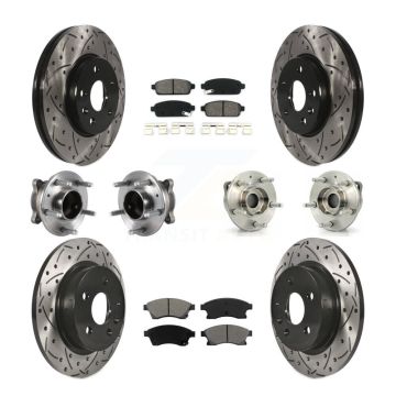 Front Rear Hub Bearing Coated Brake Rotor & Pad Kit (10Pc) For Chevrolet Cruze GAS engine KBB-113584