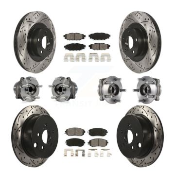 Front Rear Hub Bearing Coated Brake Rotor Pad Kit (10Pc) For Subaru Forester Crosstrek XV KBB-113589