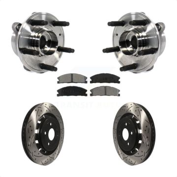 Front Hub Bearing Drill Slot Brake Rotor Pad Kit For Ford Taurus Police Interceptor Sedan KBB-113607