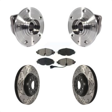 Front Hub Bearing Drill Slot Brake Rotor Pad Kit For Volkswagen Taos GTI Golf Alltrack A3 KBB-113611