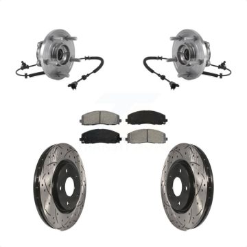 Front Hub Bearing Coat Drill Slot Brake Rotor Pad Kit For Chrysler Pacifica Grand Caravan KBB-113619