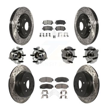 Front Rear Hub Bearing Coated Disc Brake Rotor Pad Kit (10Pc) For 2015-2017 Honda Odyssey KBB-113630
