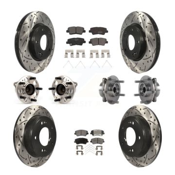 Front Rear Hub Bearing Coated Disc Brake Rotor Pad Kit (10Pc) For 2017 Hyundai Elantra GT KBB-113634