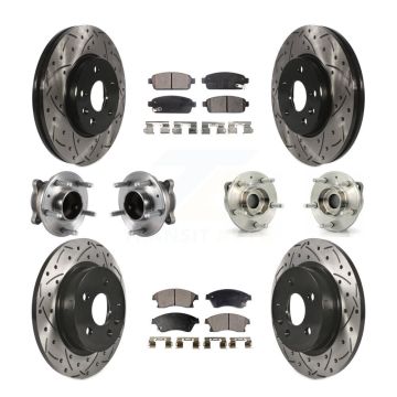 Front Rear Hub Bearing Coated Brake Rotor & Pad Kit (10Pc) For Chevrolet Cruze GAS engine KBB-113636