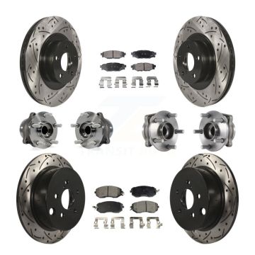 Front Rear Hub Bearing Coated Brake Rotor Pad Kit (10Pc) For Subaru Forester Crosstrek XV KBB-113641