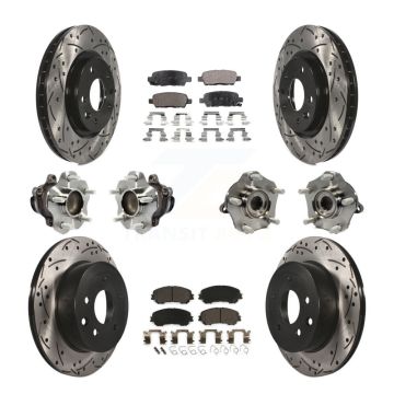 Front Rear Hub Bearing Coated Brake Rotor & Pad Kit (10Pc) For Nissan Rogue Sport Qashqai KBB-113645