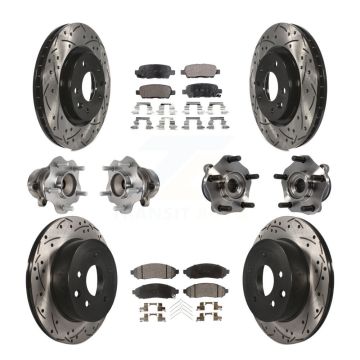 Front Rear Hub Bearing Coated Disc Brake Rotor And Ceramic Pad Kit (10Pc) For Nissan LEAF KBB-113647