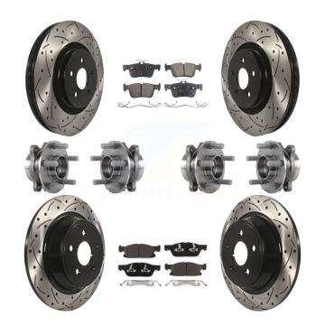 Front Rear Hub Bearing Coat Brake Rotor Pad Kit (10Pc) For Ford Edge Lincoln Nautilus MKX KBB-113663
