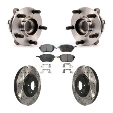 Front Hub Bearing Assembly Coated Drilled Slotted Brake Rotor & Pad Kit For Nissan Murano KBB-113666