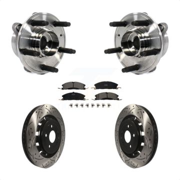 Front Hub Bearing Drill Slot Brake Rotor Pad Kit For Ford Taurus Police Interceptor Sedan KBB-113667