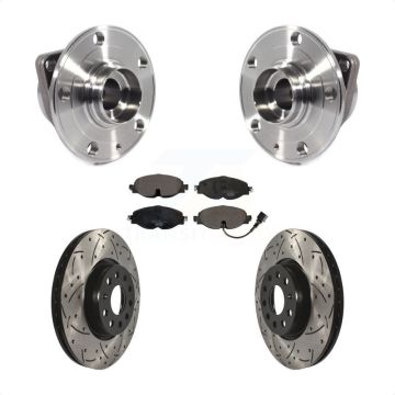 Front Hub Bearing Drill Slot Brake Rotor Pad Kit For Volkswagen Taos GTI Golf Alltrack A3 KBB-113672