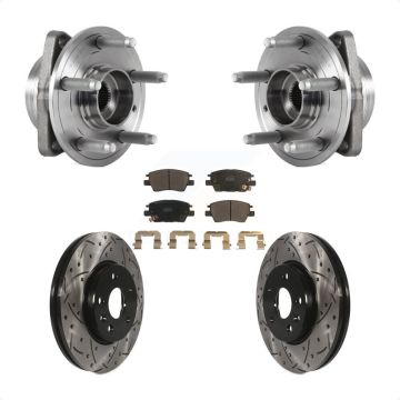 Front Hub Bearing Coated Drill Slot Brake Rotor Pads Kit For Chevrolet Cruze Volt Bolt EV KBB-113678