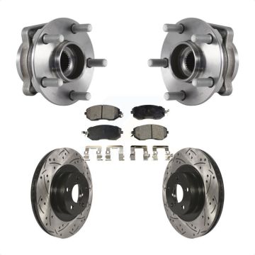 Front Hub Bearing Coated Drill Slot Brake Rotor Pads Kit For Subaru Forester Crosstrek XV KBB-113681