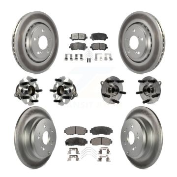 Front Rear Hub Bearing Coated Disc Brake Rotor Pad Kit (10Pc) For 2015-2017 Honda Odyssey KBB-113706