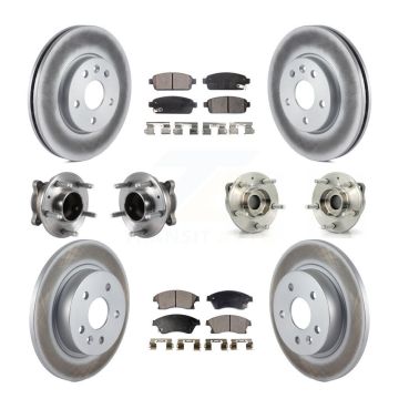 Front Rear Hub Bearing Coated Brake Rotor & Pad Kit (10Pc) For Chevrolet Cruze GAS engine KBB-113713