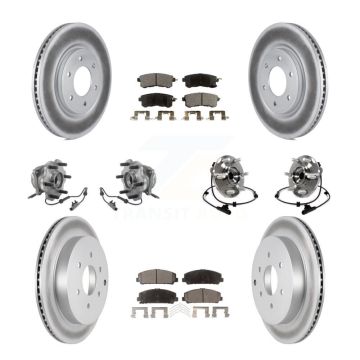 Front Rear Hub Bearing Coated Brake Rotor Pads Kit (10Pc) For INFINITI QX80 Nissan Armada KBB-113743