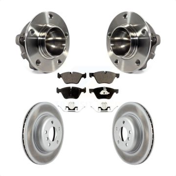 Front Hub Bearing Assembly Coated Disc Brake Rotor And Semi-Metallic Pad Kit For BMW 528i KBB-113744