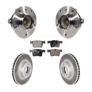 Front Hub Bearing Coated Brake Rotor Pad Kit For BMW 335i With 340mm Diameter KBB-113753