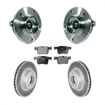 Front Hub Bearing Assembly Coated Disc Brake Rotors And Pads Kit For BMW 335i xDrive GT KBB-113759