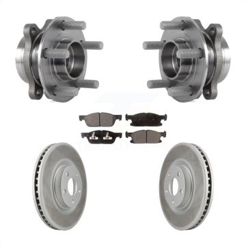 Front Hub Bearing Coat Brake Rotor Pads Kit For Ford Edge With 316mm Diameter KBB-113765