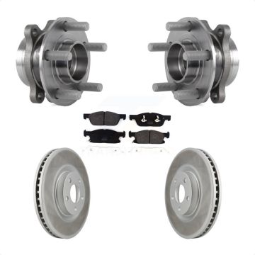 Front Hub Bearing Assembly Coated Disc Brake Rotors And Pads Kit For Lincoln Continental KBB-113766