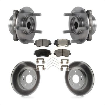 Front Hub Bearing Assembly Coated Brake Rotor And Pad Kit For Hyundai Veloster Elantra GT KBB-113776
