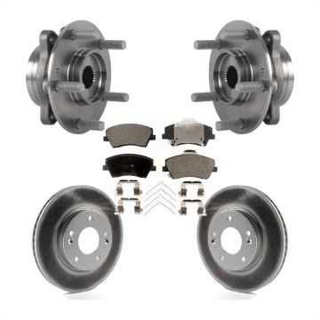 Front Hub Bearing Assembly Coated Disc Brake Rotors And Pads Kit For Hyundai Elantra KBB-113777
