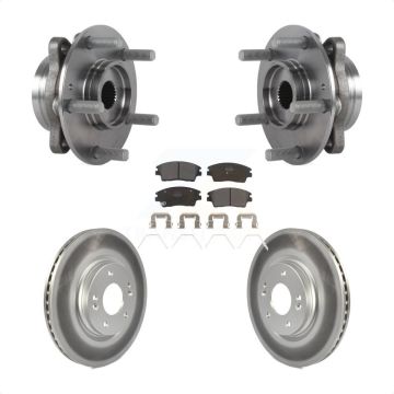 Front Hub Bearing Assembly Coated Brake Rotor Pads Kit For 2017-2020 Hyundai Elantra 1.6L KBB-113778