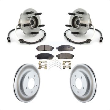 Front Hub Bearing Coated Brake Rotor And Pad Kit For 2004 Ford F-150 4WD with 4-Wheel ABS KBB-113783