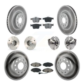 Front Rear Hub Bearing Coated Brake Rotor And Pad Kit (10Pc) For Audi A3 Sportback e-tron KBB-113830