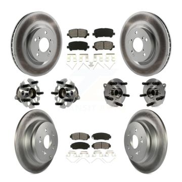 Front Rear Hub Bearing Coated Disc Brake Rotor Pad Kit (10Pc) For 2011-2014 Honda Odyssey KBB-113834
