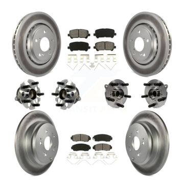 Front Rear Hub Bearing Coated Disc Brake Rotor Pad Kit (10Pc) For 2015-2017 Honda Odyssey KBB-113835