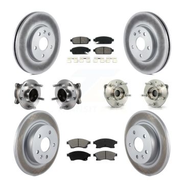 Front Rear Hub Bearing Coated Brake Rotor & Pad Kit (10Pc) For Chevrolet Cruze GAS engine KBB-113840