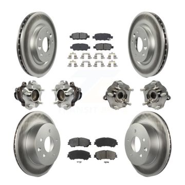 Front Rear Hub Bearing Coated Brake Rotor & Pad Kit (10Pc) For Nissan Rogue Sport Qashqai KBB-113849