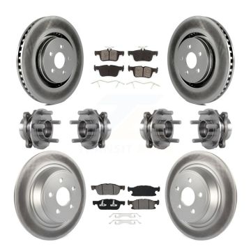 Front Rear Hub Bearing Coat Brake Rotor Pad Kit (10Pc) For Ford Edge Lincoln Nautilus MKX KBB-113865