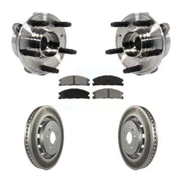 Front Hub Bearing Coated Brake Rotor And Pad Kit For Ford Taurus Police Interceptor Sedan KBB-113868