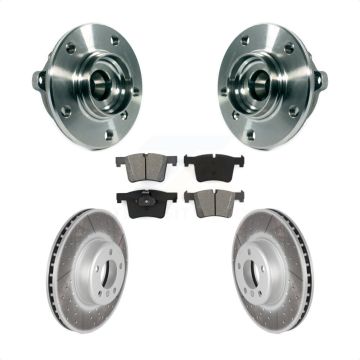 Front Hub Bearing Assembly Coated Disc Brake Rotors And Pads Kit For BMW 335i xDrive GT KBB-113876