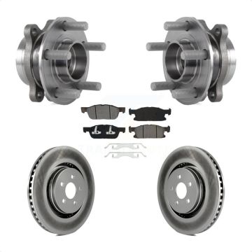 Front Hub Bearing Assembly Coated Brake Rotor Pads Kit For Ford Edge Lincoln Nautilus MKX KBB-113881