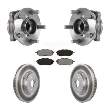 Front Hub Bearing Assembly Coated Disc Brake Rotors And Pads Kit For Subaru Forester 2.0L KBB-113884