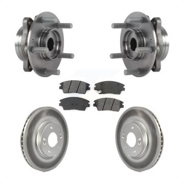Front Hub Bearing Assembly Coated Brake Rotor Pads Kit For 2017-2020 Hyundai Elantra 1.6L KBB-113887