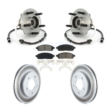 Front Hub Bearing Coated Brake Rotor And Pad Kit For 2004 Ford F-150 4WD with 4-Wheel ABS KBB-113892