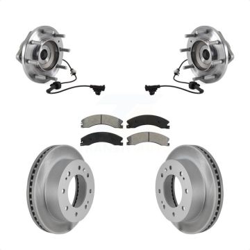 Front Hub Bearing Coat Brake Rotor Pad Kit For GMC Sierra 3500 HD Chevrolet Silverado 4WD KBB-113896